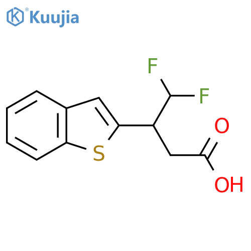 3-(1-benzothiophen-2-yl)-4,4-difluorobutanoic acid structure