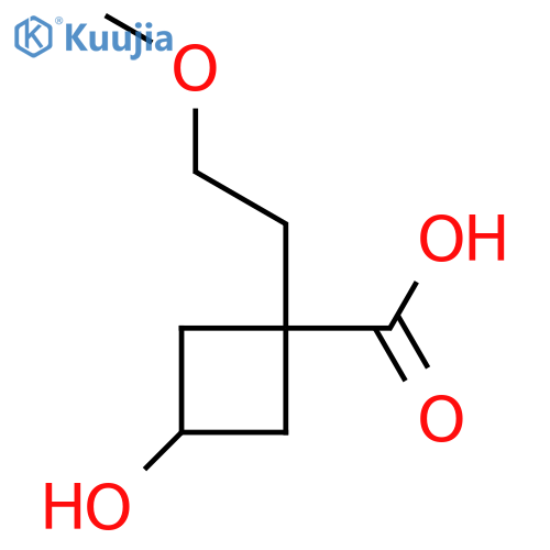 3-hydroxy-1-(2-methoxyethyl)cyclobutane-1-carboxylic acid structure