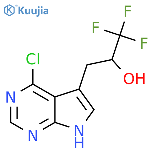 3-{4-chloro-7H-pyrrolo2,3-dpyrimidin-5-yl}-1,1,1-trifluoropropan-2-ol structure