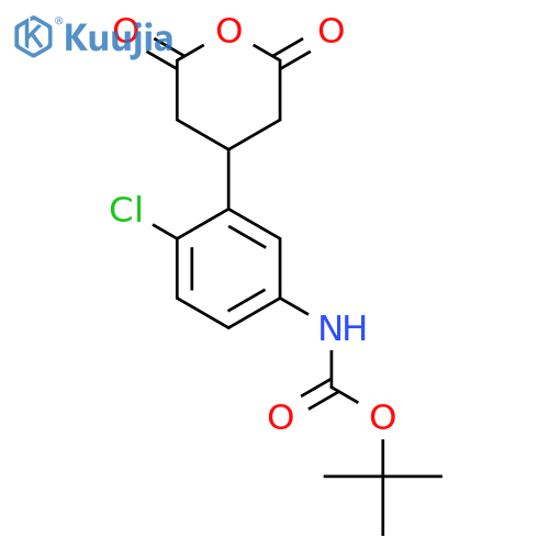 tert-butyl N-4-chloro-3-(2,6-dioxooxan-4-yl)phenylcarbamate structure
