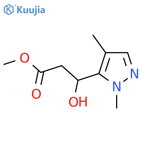 methyl 3-(1,4-dimethyl-1H-pyrazol-5-yl)-3-hydroxypropanoate structure