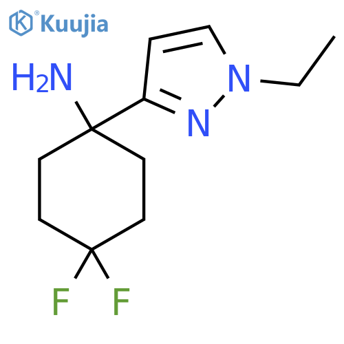 1-(1-ethyl-1H-pyrazol-3-yl)-4,4-difluorocyclohexan-1-amine structure