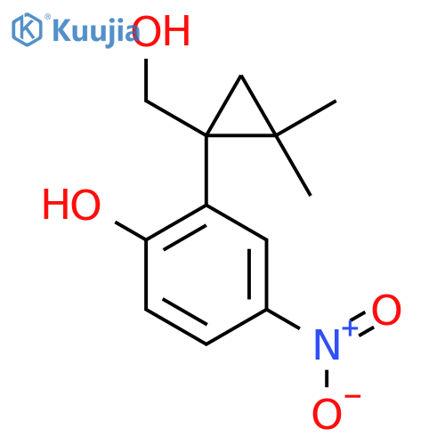 2-1-(hydroxymethyl)-2,2-dimethylcyclopropyl-4-nitrophenol structure