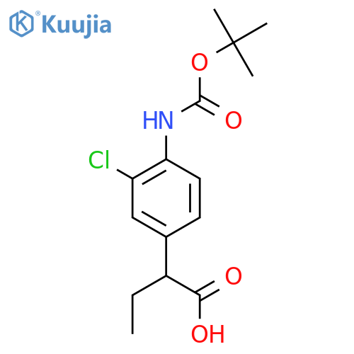 2-(4-{(tert-butoxy)carbonylamino}-3-chlorophenyl)butanoic acid structure