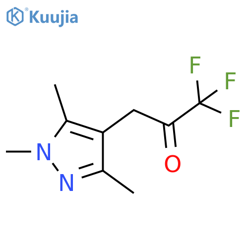 1,1,1-trifluoro-3-(trimethyl-1H-pyrazol-4-yl)propan-2-one structure