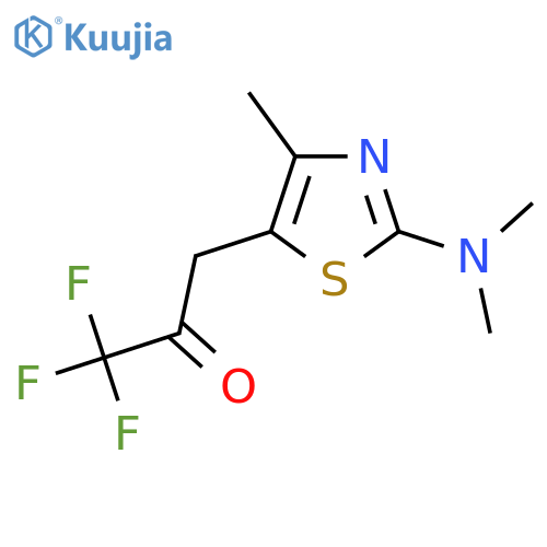 3-2-(dimethylamino)-4-methyl-1,3-thiazol-5-yl-1,1,1-trifluoropropan-2-one structure