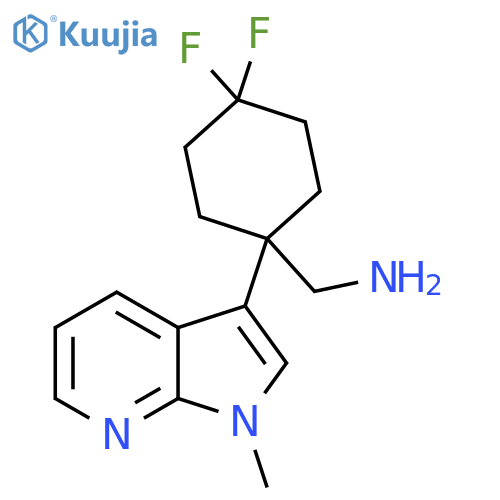 (4,4-difluoro-1-{1-methyl-1H-pyrrolo2,3-bpyridin-3-yl}cyclohexyl)methanamine structure
