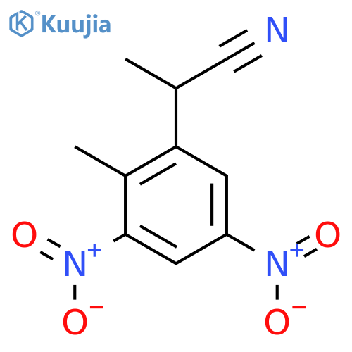 2-(2-methyl-3,5-dinitrophenyl)propanenitrile structure