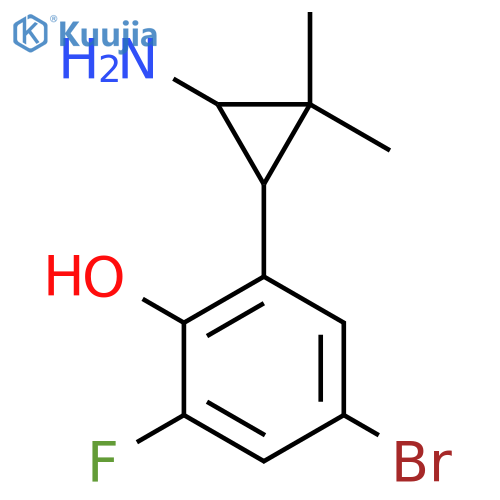 2-(3-amino-2,2-dimethylcyclopropyl)-4-bromo-6-fluorophenol structure