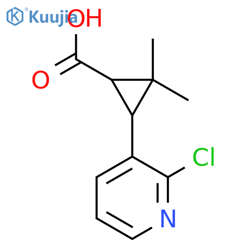 3-(2-chloropyridin-3-yl)-2,2-dimethylcyclopropane-1-carboxylic acid structure