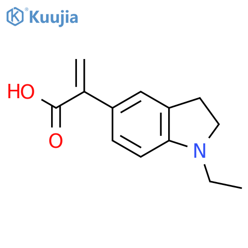 2-(1-ethyl-2,3-dihydro-1H-indol-5-yl)prop-2-enoic acid structure