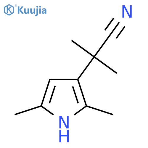 2-(2,5-dimethyl-1H-pyrrol-3-yl)-2-methylpropanenitrile structure