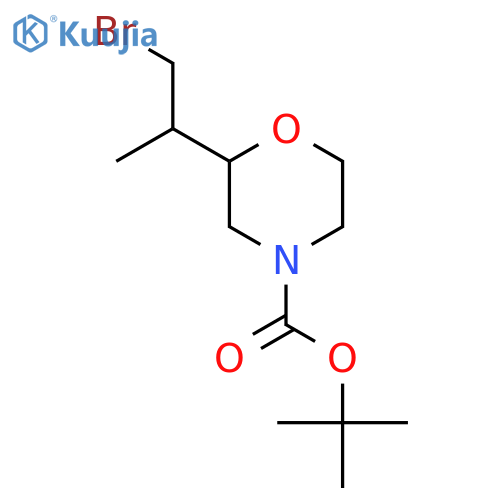 tert-butyl 2-(1-bromopropan-2-yl)morpholine-4-carboxylate structure