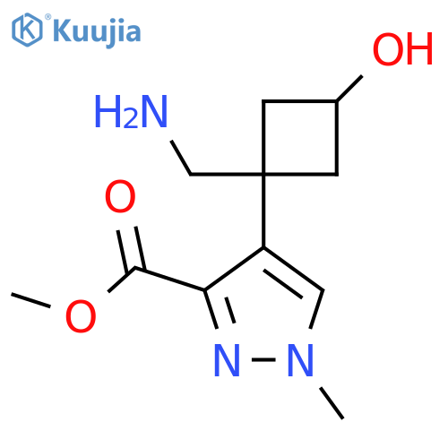 methyl 4-1-(aminomethyl)-3-hydroxycyclobutyl-1-methyl-1H-pyrazole-3-carboxylate structure