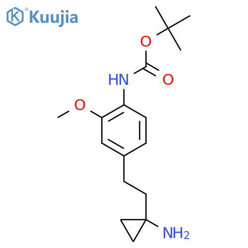 tert-butyl N-{4-[2-(1-aminocyclopropyl)ethyl]-2-methoxyphenyl}carbamate structure