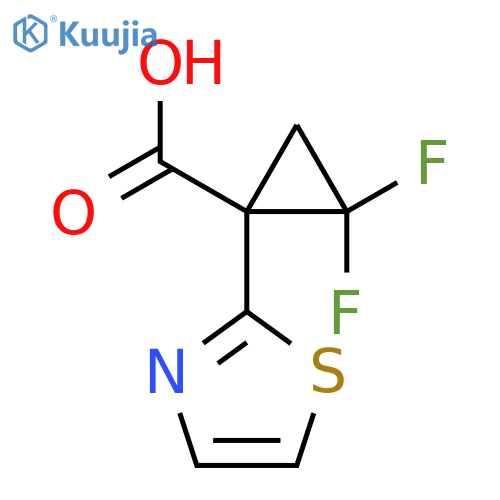 2,2-difluoro-1-(1,3-thiazol-2-yl)cyclopropane-1-carboxylic acid structure
