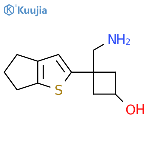 3-(aminomethyl)-3-{4H,5H,6H-cyclopentabthiophen-2-yl}cyclobutan-1-ol structure