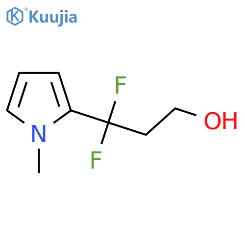 3,3-difluoro-3-(1-methyl-1H-pyrrol-2-yl)propan-1-ol structure