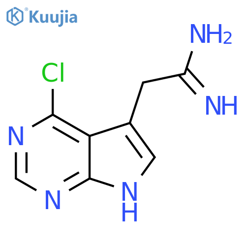 2-{4-chloro-7H-pyrrolo2,3-dpyrimidin-5-yl}ethanimidamide structure