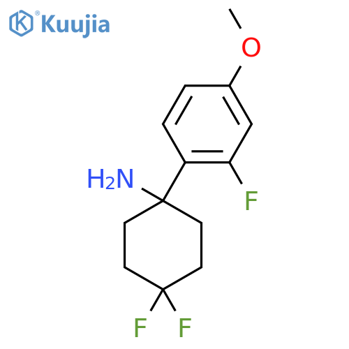 4,4-difluoro-1-(2-fluoro-4-methoxyphenyl)cyclohexan-1-amine structure