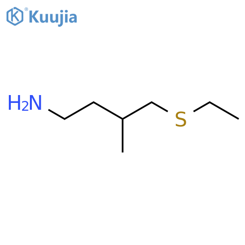 4-(ethylsulfanyl)-3-methylbutan-1-amine structure