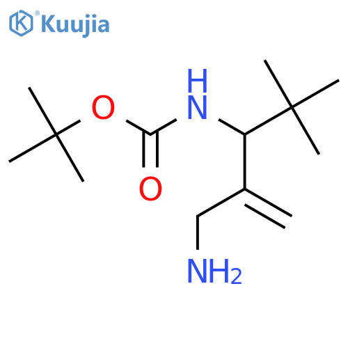 tert-butyl N-2-(aminomethyl)-4,4-dimethylpent-1-en-3-ylcarbamate structure