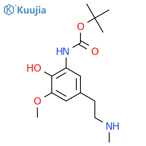 tert-butyl N-{2-hydroxy-3-methoxy-5-2-(methylamino)ethylphenyl}carbamate structure