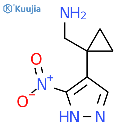 1-(3-nitro-1H-pyrazol-4-yl)cyclopropylmethanamine structure