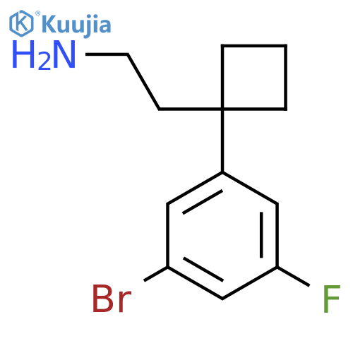 2-1-(3-bromo-5-fluorophenyl)cyclobutylethan-1-amine structure