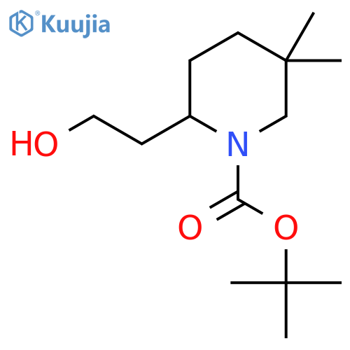 tert-butyl 2-(2-hydroxyethyl)-5,5-dimethylpiperidine-1-carboxylate structure
