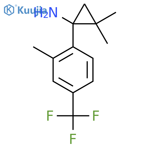 2,2-dimethyl-1-2-methyl-4-(trifluoromethyl)phenylcyclopropan-1-amine structure
