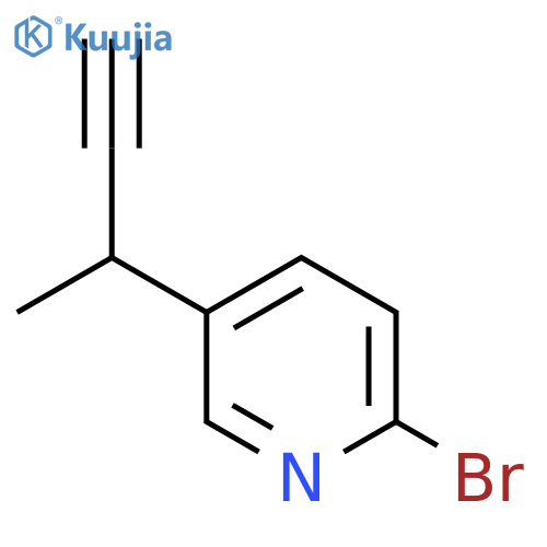 2-bromo-5-(but-3-yn-2-yl)pyridine structure