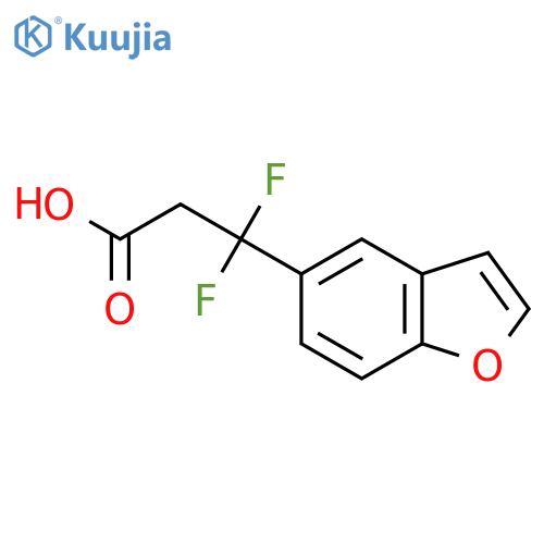 3-(1-benzofuran-5-yl)-3,3-difluoropropanoic acid structure