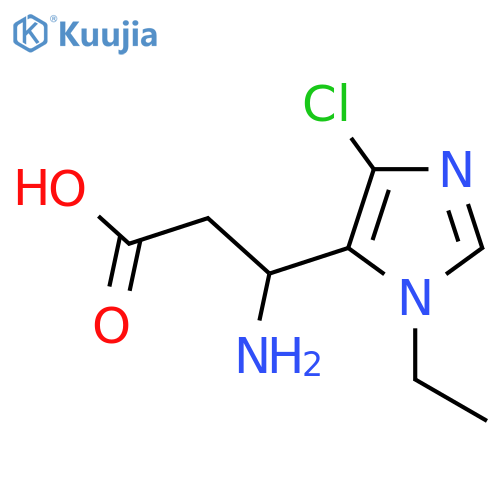 3-amino-3-(4-chloro-1-ethyl-1H-imidazol-5-yl)propanoic acid structure