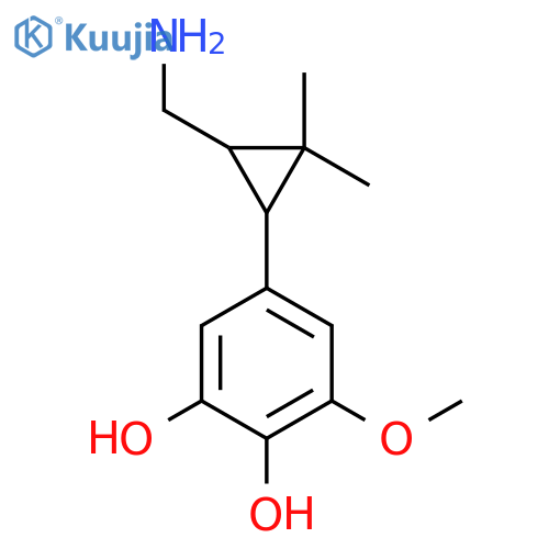 5-3-(aminomethyl)-2,2-dimethylcyclopropyl-3-methoxybenzene-1,2-diol structure