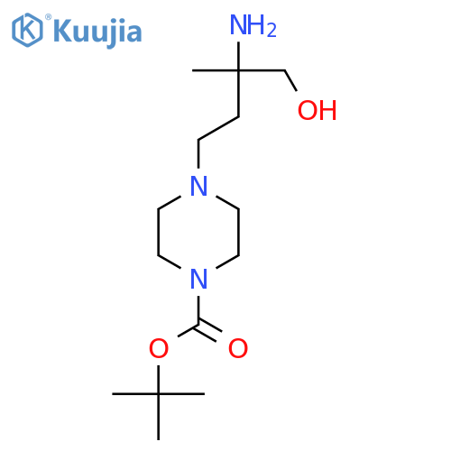 tert-butyl 4-(3-amino-4-hydroxy-3-methylbutyl)piperazine-1-carboxylate structure