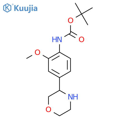tert-butyl N-2-methoxy-4-(morpholin-3-yl)phenylcarbamate structure