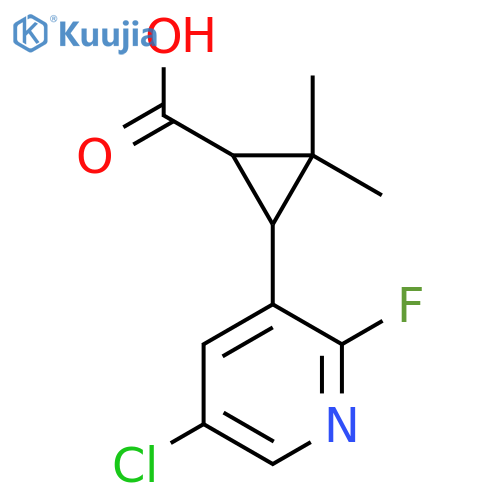 3-(5-chloro-2-fluoropyridin-3-yl)-2,2-dimethylcyclopropane-1-carboxylic acid structure