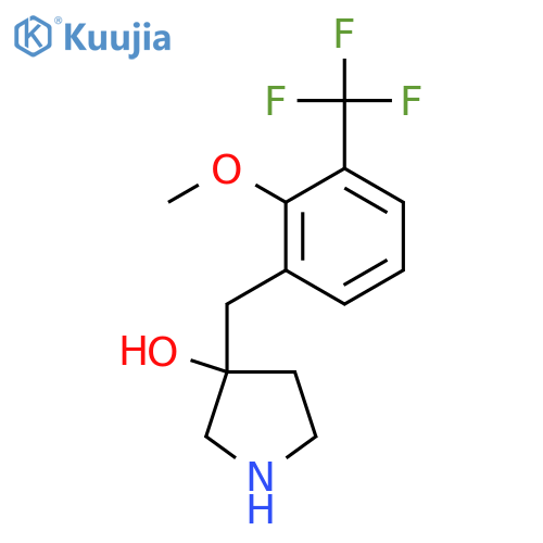3-{2-methoxy-3-(trifluoromethyl)phenylmethyl}pyrrolidin-3-ol structure