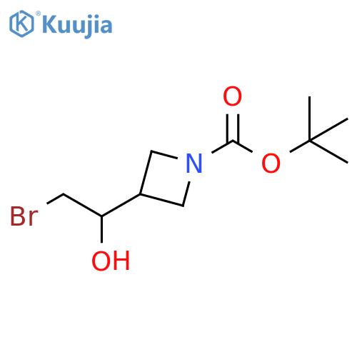 tert-butyl 3-(2-bromo-1-hydroxyethyl)azetidine-1-carboxylate structure