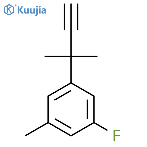 1-fluoro-3-methyl-5-(2-methylbut-3-yn-2-yl)benzene structure