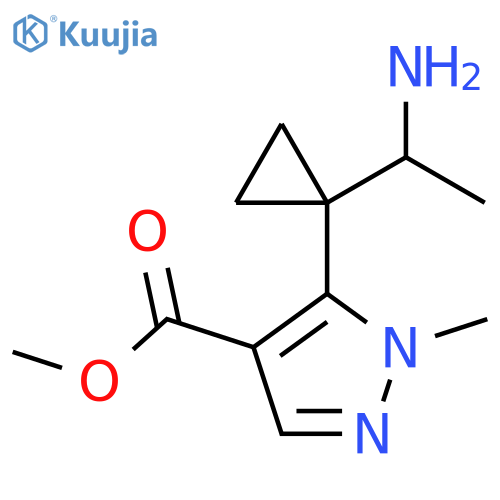 methyl 5-1-(1-aminoethyl)cyclopropyl-1-methyl-1H-pyrazole-4-carboxylate structure