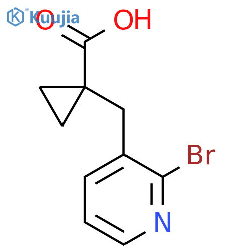 1-(2-bromopyridin-3-yl)methylcyclopropane-1-carboxylic acid structure