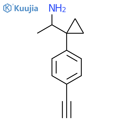 1-1-(4-ethynylphenyl)cyclopropylethan-1-amine structure
