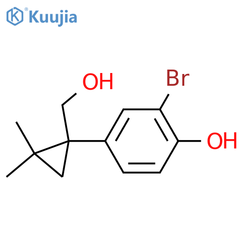 2-bromo-4-1-(hydroxymethyl)-2,2-dimethylcyclopropylphenol structure