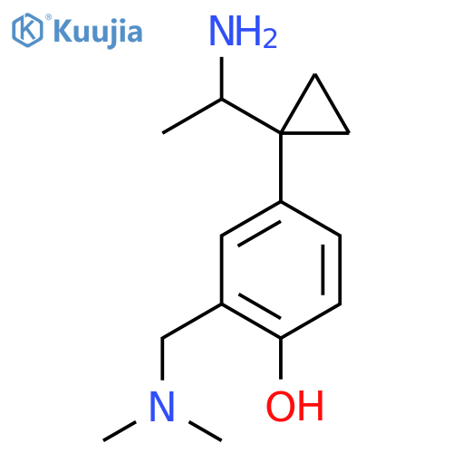 4-1-(1-aminoethyl)cyclopropyl-2-(dimethylamino)methylphenol structure