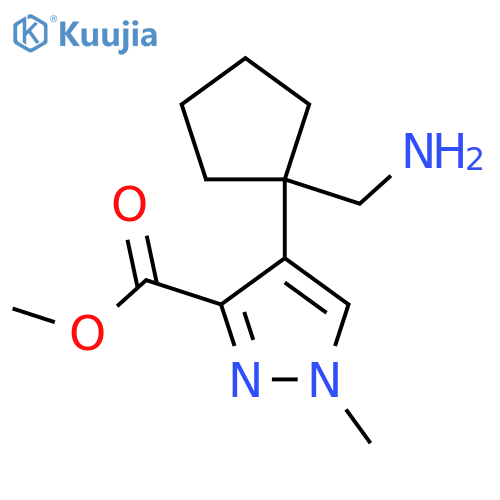 methyl 4-1-(aminomethyl)cyclopentyl-1-methyl-1H-pyrazole-3-carboxylate structure