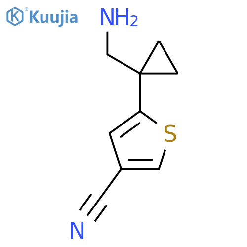 5-1-(aminomethyl)cyclopropylthiophene-3-carbonitrile structure