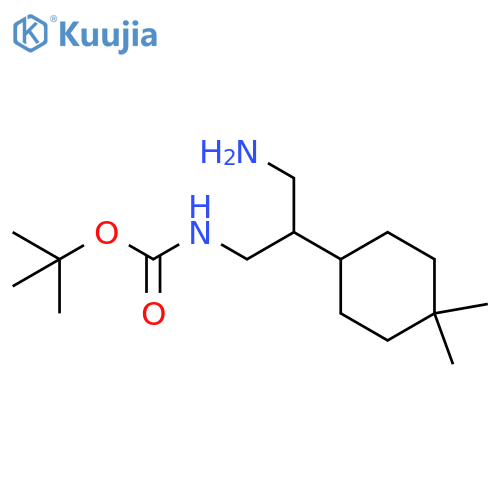 tert-butyl N-3-amino-2-(4,4-dimethylcyclohexyl)propylcarbamate structure
