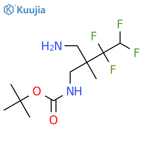 tert-butyl N-[2-(aminomethyl)-3,3,4,4-tetrafluoro-2-methylbutyl]carbamate structure